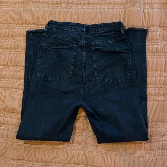 Jack BB Dakota Black High-Rise Button-Fly Jeans Raw Hem Women's Size 28 - Picture 5 of 8